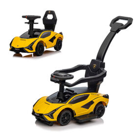KidsVip Lamborghini Sian Pushcar / Stroller- Yellow - English Edition