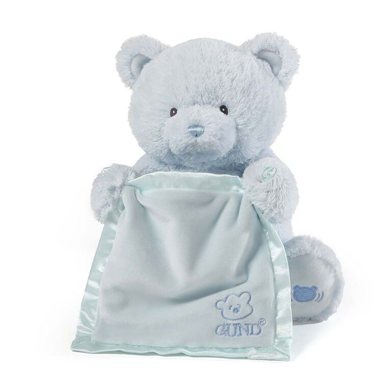 Baby GUND, Ours en peluche animé cache-cache, My 1st Teddy, bleu, 29,2 cm - Édition anglaise