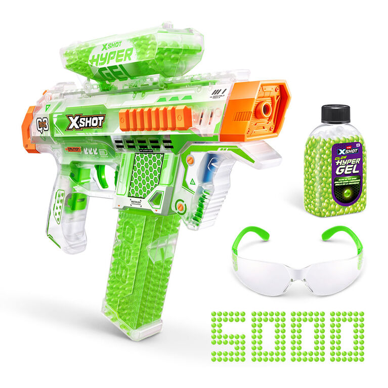 XSHOT Hyper Gel Glow In The Dark NightStrike Blaster (5 000 boulettes Hyper Gel phosphorescentes) de ZURU