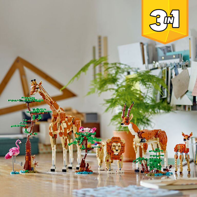 Ensemble 3en1 LEGO Creator Les animaux sauvages du safari 31150