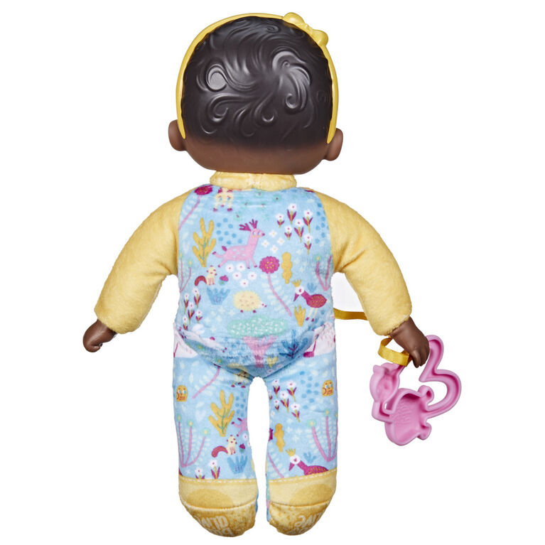 Baby Alive Soft 'n Cute Doll, Black Hair, 11-Inch First Baby Doll Toy, Washable Soft Doll, Teether Accessory