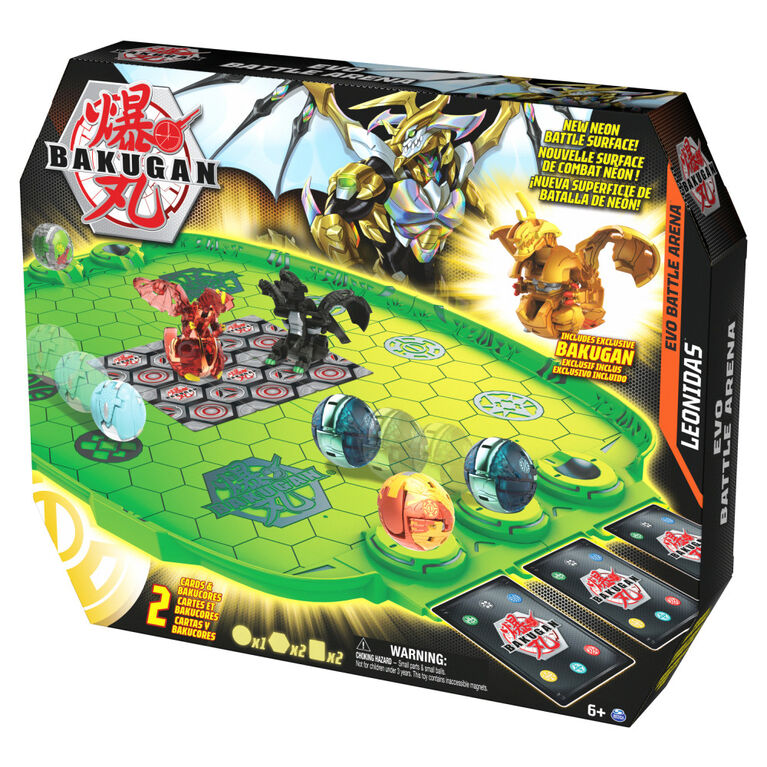 Bakugan Evo Battle Arena, Includes Exclusive Leonidas Bakugan, Neon Game Board for Bakugan Collectibles
