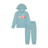 PUMA - Pullover Hoodie & Jogger Set Light Aqua 3T