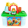 Mighty Express, Farm Station Adventure Bucket and 11-Piece Train Track Set with Exclusive Farmer Faye Toy Train