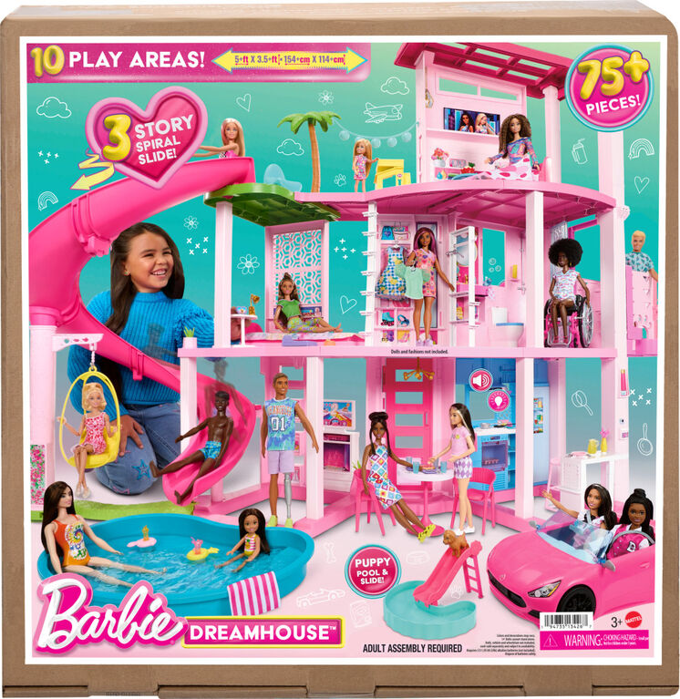 Barbie - Coffret de jeu - Maison de rêve, 3 étages, 75+ éléments