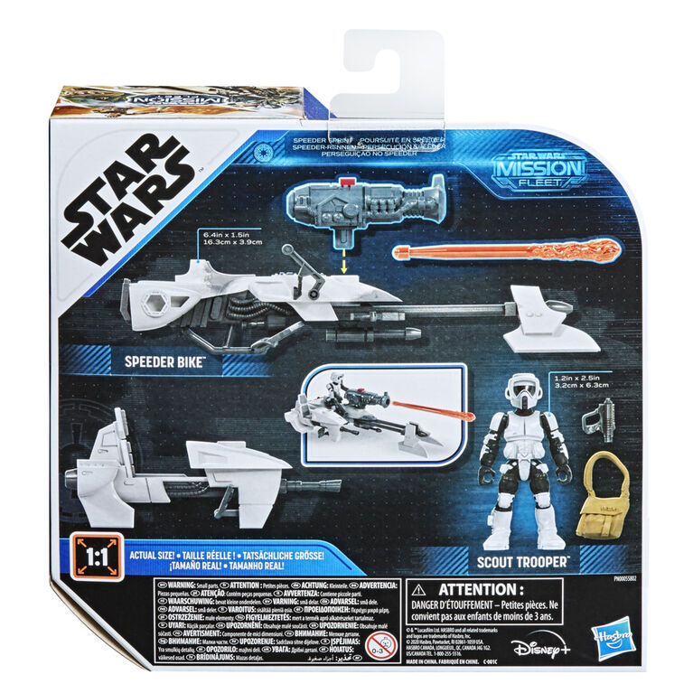 Star Wars Mission Fleet - Scout Trooper Speeder Bike Poursuite en speeder