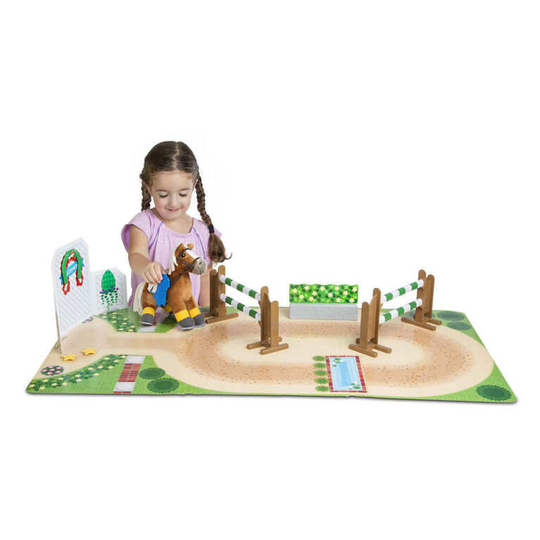 Melissa & Doug Train & Jump Horse Show Play Set With Plush Stuffed Animal