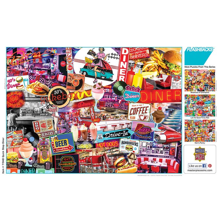 Flashbacks Quick Stop Diner 1000 Piece Jigsaw Puzzle