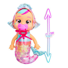 Cry Babies Tiny Cuddles - Sirènes Melody - Poupée bébé de 9 po | Pyjama métallique avec queue de sirène