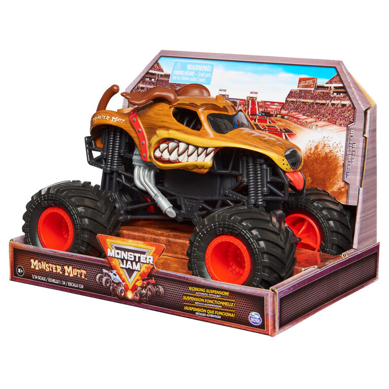 Monster Jam, Official Monster Mutt Dalmatian Monster Truck, Collector Die-Cast Vehicle, 1:24 Scale