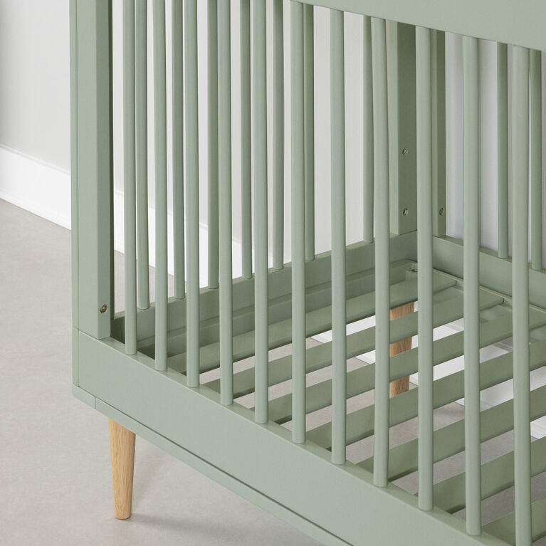 Balka Lit de bébé avec hauteur ajustable Vert sauge
