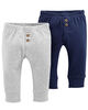 Emballage de 2 pantalons Carter's - gris, 24 Mois