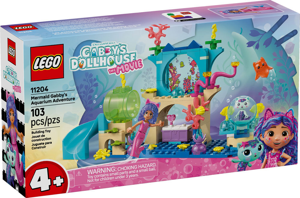 LEGO Gabby's Dollhouse Mermaid Gabby's Aquarium Adventure Building Blocks for Pretend Play 11204
