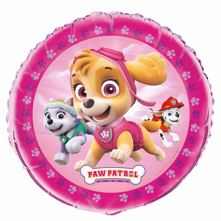 Ballon aluminium rond, 18 " - Paw Patrol Girl