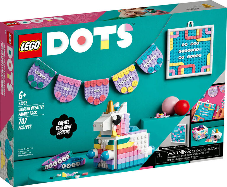 LEGO DOTS Ensemble créatif familial Licorne 41962 Ensemble de création artisanale (707 pièces) - Notre exclusivité