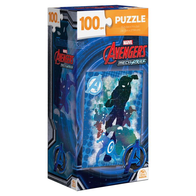 Marvel Avengers, Mech Strike 100-Piece Jigsaw Puzzle Retro Toys Kids Puzzles Avengers Toys Marvel Gifts Super Hero Toys