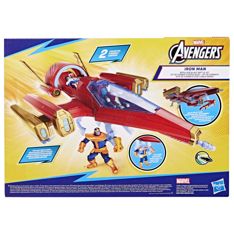 Avengers Epic Hero Series Iron Man Repulsor Blast Battle Jet 4 Inch Iron-Man Action Figure 2-Pack & Gear