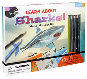 SpiceBox Children's Art Kits Imagine It Learn and Draw Sharks - English Edition