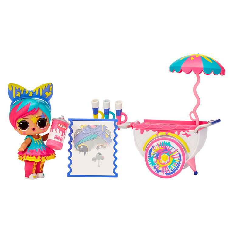 LOL Surprise OMG House of Surprises Art Cart Playset with Splatters Collectible Doll