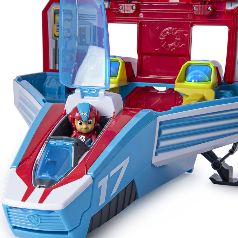 PAW Patrol, Super PAWs, 2-in-1 Transforming Mighty Pups Jet Command Center with Lights and Sounds