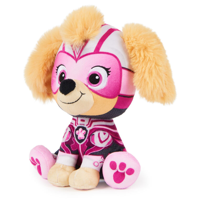 PAW Patrol : La Super Patrouille le film, Peluche Stella Super Patrouille de 17 cm, animaux en peluche haut de gamme