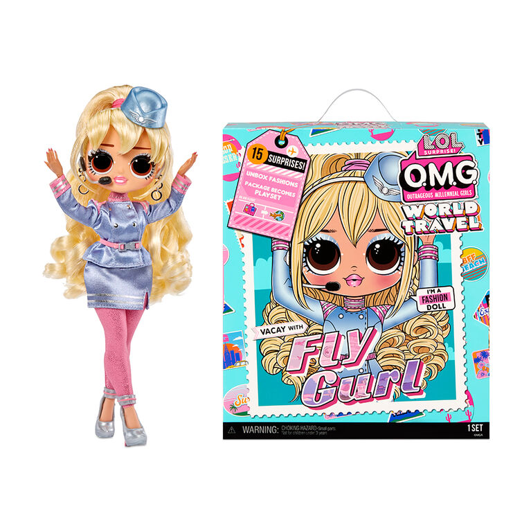 Poupée-mannequin LOL Surprise OMG World Travel, Fly Gurl, avec 15 surprises