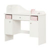 Vito Makeup Desk with Drawer- Pure White and Pink