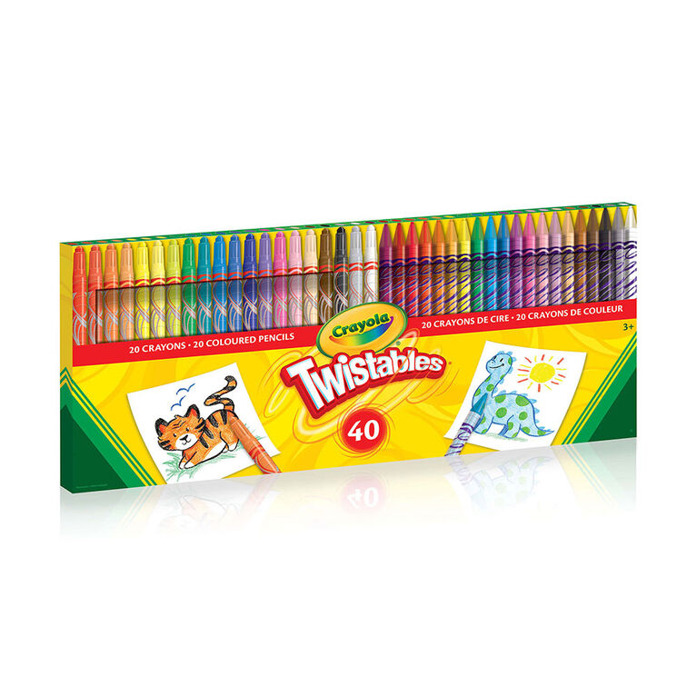 Crayola - Jeu de 40 crayons de cire et crayons de couleur TwistablesMC