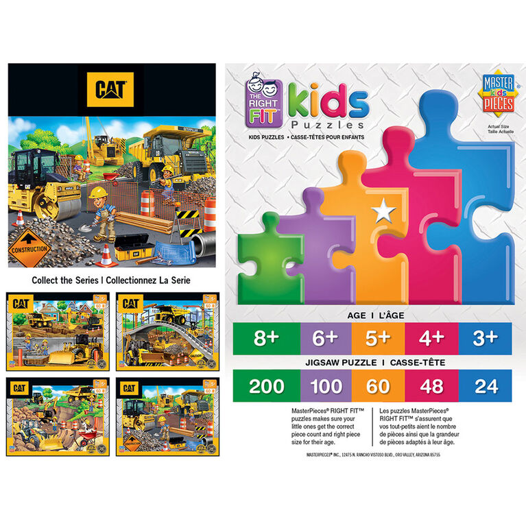 Caterpillar Parking Lot - Construction Trucks 60 Piece Kids Puzzle