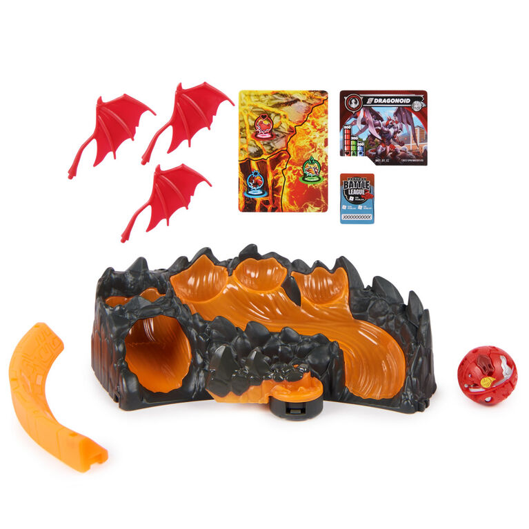 Bakugan Training Set with Titanium Dragonoid, Dragon Clan Themed, Customizable Action Figure, Trading Cards, and Playset