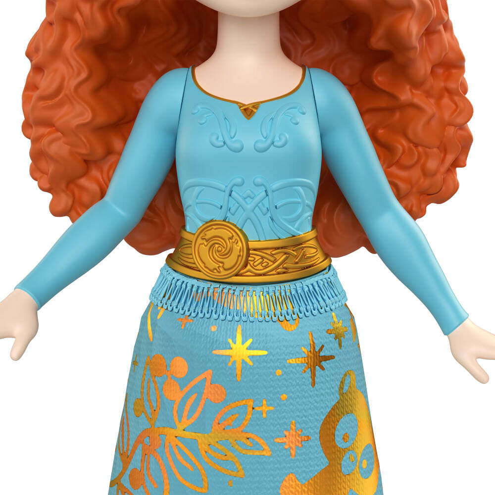 Disney Princess Merida Posable Small Doll in Shiny Outfit with Removable Skirt, Inspired by Movie