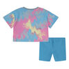 Nike Boxy Tee and Bike Shorts Set - Batic Blue