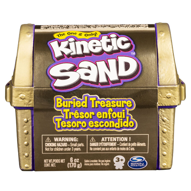 Kinetic Sand, Buried Treasure Playset with 6oz of Kinetic Sand and Surprise Hidden Tool (Style May Vary)