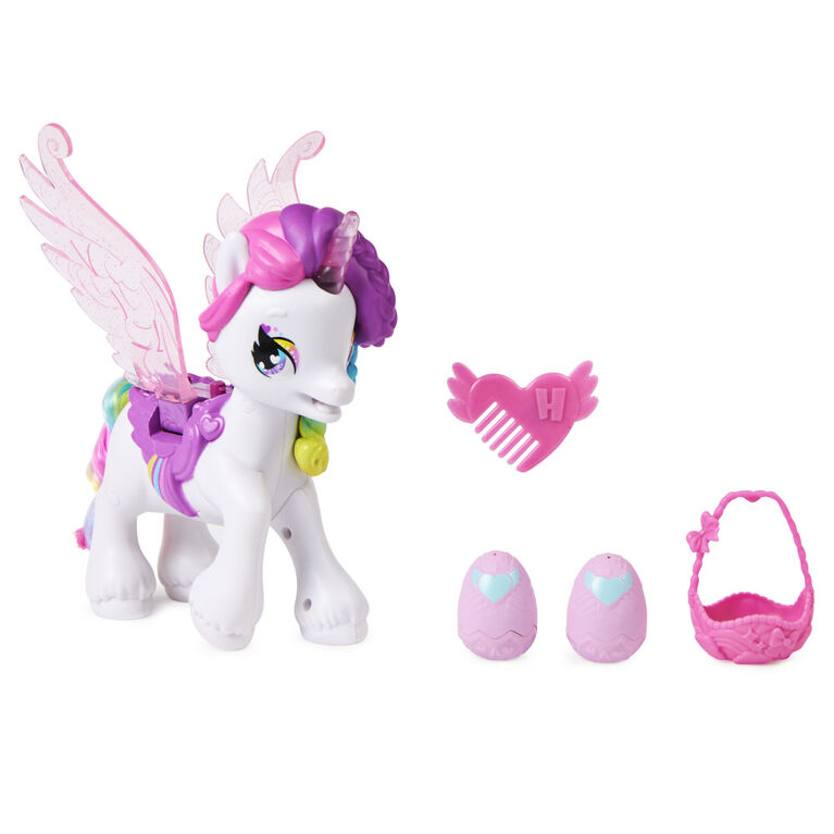 Hatchimals CollEGGtibles, Interactive Hatchicorn Unicorn Toy with Flapping Wings, over 60 Lights and Sounds, 2 Exclusive Babies