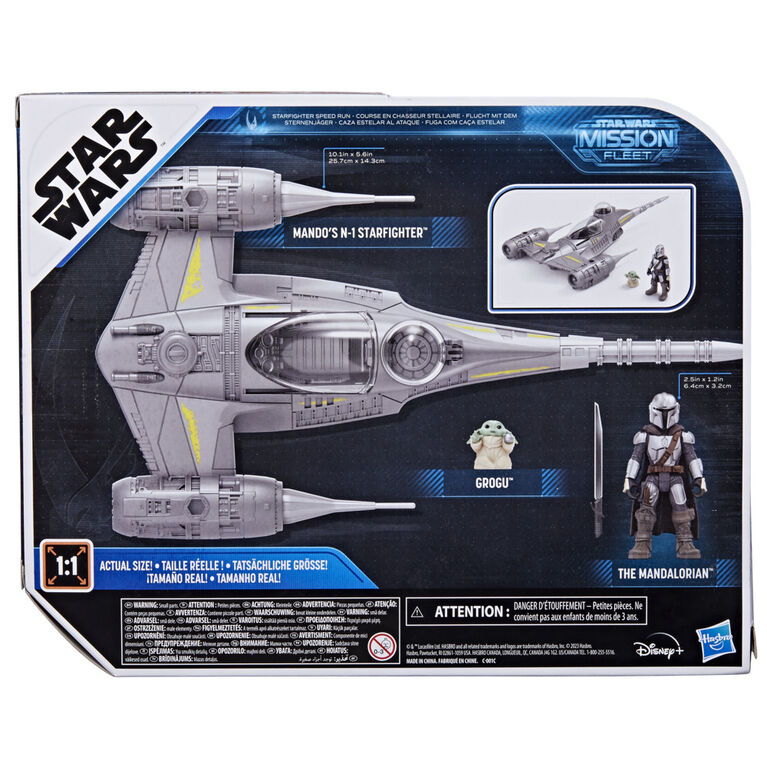 Star Wars Mission Fleet Mando's N-1 Starfighter, Grogu and Mandalorian Star Wars Toys