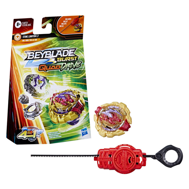 Beyblade Burst QuadDrive Stone Linwyrm L7 Spinning Top Starter Pack -- Stamina/Balance Type Battling Game with Launcher