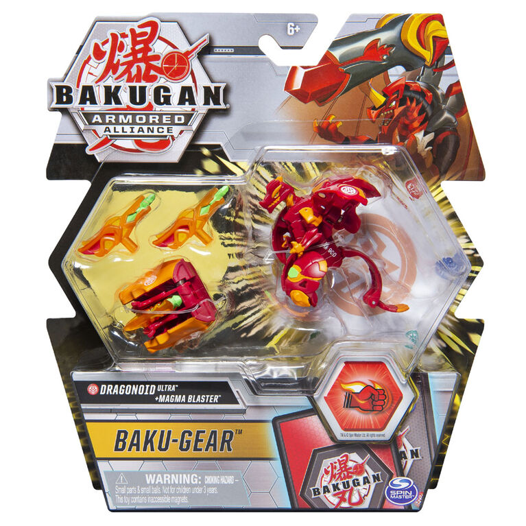 Bakugan Ultra, Dragonoid avec équipement Baku-Gear transformable, Figurine Armored Alliance articulée de 7,5 cm à collectionner