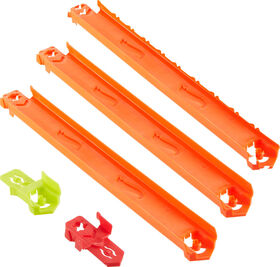 Coffret de pistes droites TrackCreator de HotWheels, 3pieds de pistes SpeedSnap et 2adaptateurs