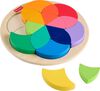 Fisher-Price Wooden Color Wheel Puzzle, Shape-Sorting Play for Preschool Kids, 19 Wood Pieces