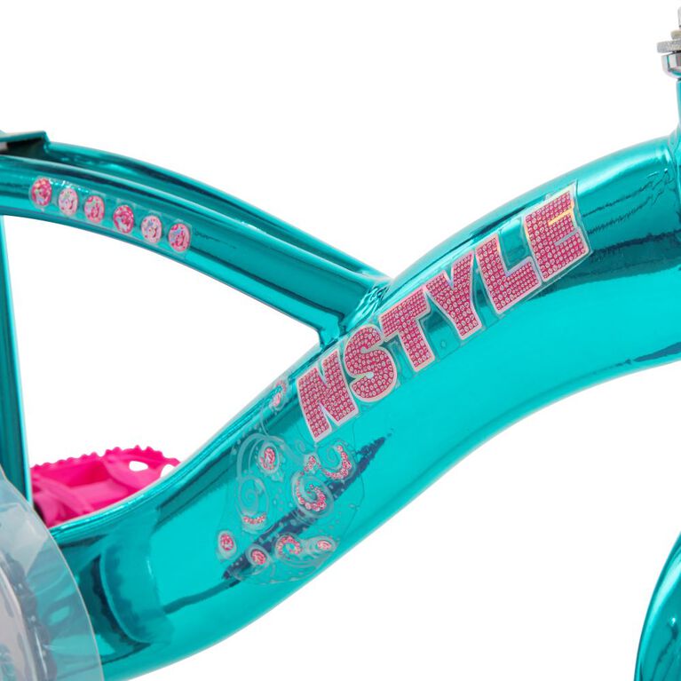 Huffy N Style, 16-inch Bike Teal Chrome and Pink