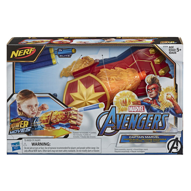 NERF Power Moves Marvel Avengers Décharge photonique Captain Marvel