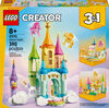 LEGO Creator 3en1 Le Château des Licornes, Animaux pour Jouer, Transformable en Bateau ou en Cabane dans la Forêt 31175