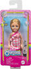 Barbie Chelsea Doll, Small Doll Wearing Removable Checked Dress with Blonde Hair & Blue Eyes