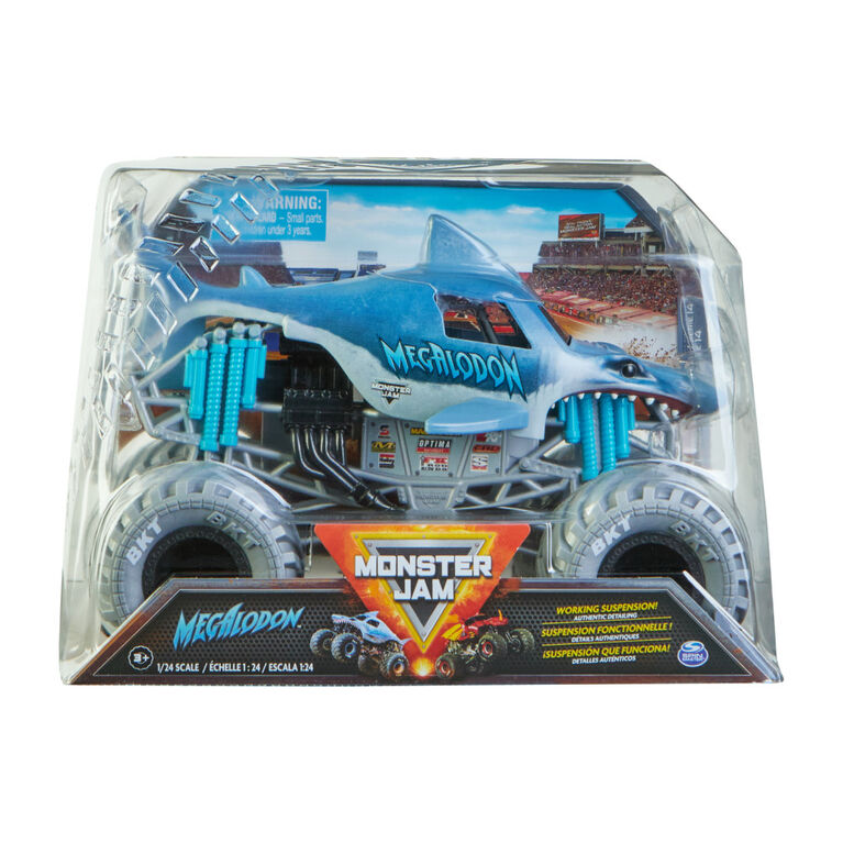 Monster Jam, Official Megalodon Monster Truck, Collector Die-Cast Vehicle, 1:24 Scale