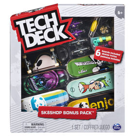 Tech Deck, Sk8shop Fingerboard Bonus Pack, Collectible and Customizable Mini Skateboards