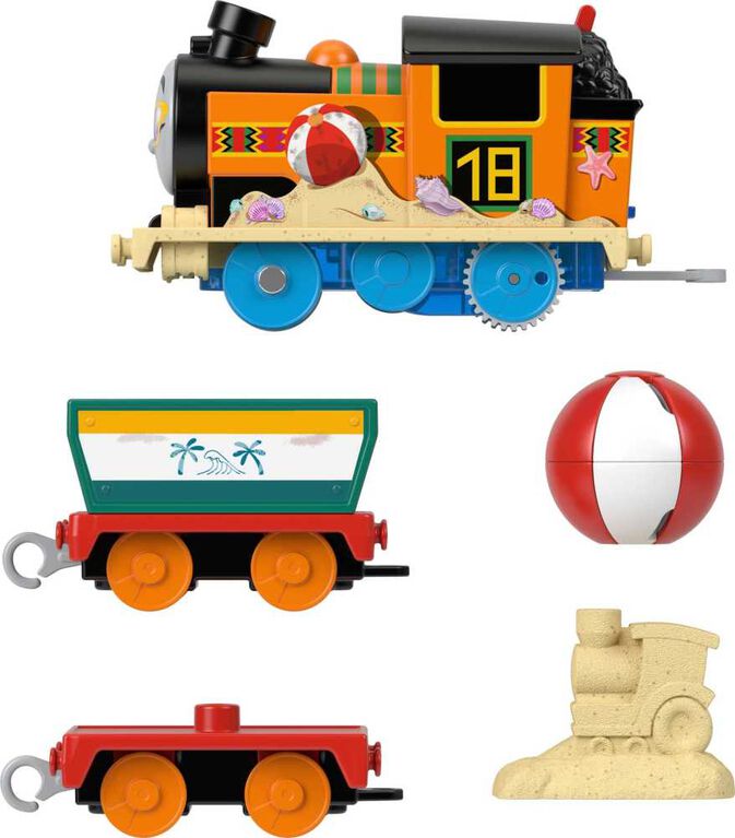 Thomas and Friends Beachy Nia Toy Train, Motorized Engine with Cargo, Preschool Toys