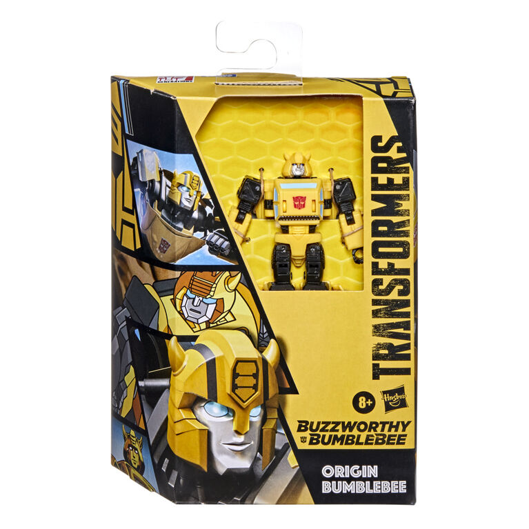 Transformers trilogie War for Cybertron Buzzworthy Bumblebee, figurine Origin Bumblebee classe Deluxe de 14 cm - Notre exclusivité