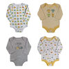 Rococo 4 Pk Bodysuit - Assorted colors, Preemie