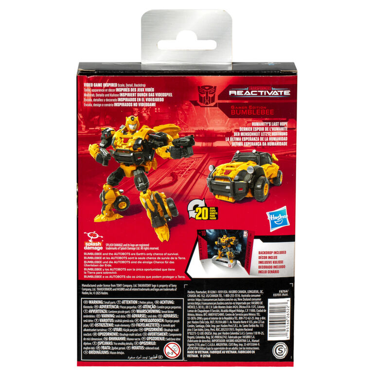 Transformers Generations Studio Series, figurine 10 Bumblebee Gamer Edition classe Deluxe,  Transformers: Reactivate