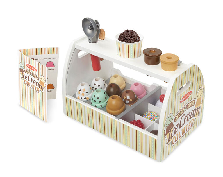 Melissa & Doug Jeu Crème Glacée Toy Ice Cream Cone Playset avec Masha Jeu  d'imitation 